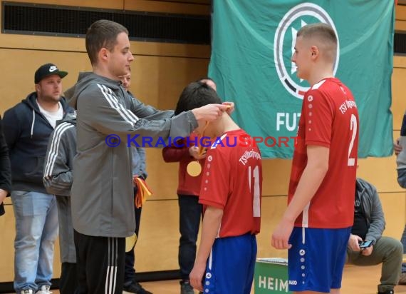 Futsal-Kreismeisterschaften Sinsheim B-Junioren in der Kraichgauhalle in Gemmingen - Futsal Endspiel B-Junioren SV Rohrbach/S vs JSG Obergimpern/Bonfeld/Fürfeld 1 (© Siegfried Lörz)